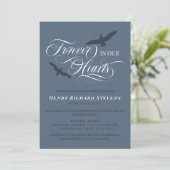 石板ブルーバード永遠に私たちのハート葬儀 招待状 (スタンド正面)
