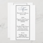 石板ブルーパーティーま結婚たはメニューカード 招待状 (正面/裏面)