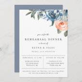 石板ブルーピーチボタニカルリハーサルディナー 案内状 (正面/裏面)