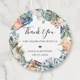 石板ブルーピーチボタニカルリース フェイバータグ