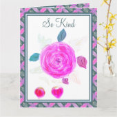 石板ブルーフローズンサンキューカード カード (黄色い花)