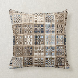 石板ブルーブラウンサリモザイクパターンアート クッション