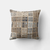 石板ブルーブラウンサリモザイク模様アート クッション (裏面)