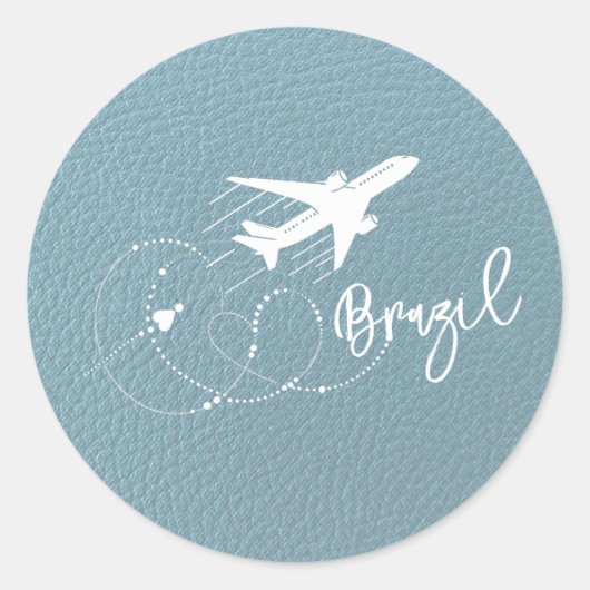 石板ブルーブラジル旅券 ラウンドシール (正面)