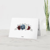 石板ブルーブルガンディホワイトアイボリーボホブライダルシャワー サンキューカード (裏面)