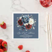 石板ブルーブルガンディホワイトアイボリーボホブライダルシャワー スタンダードカクテルナプキン (インサイチュ)