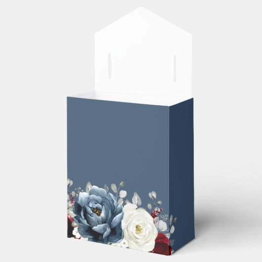 石板ブルーブルガンディホワイトアイボリーボホブライダルシャワー フェイバーボックス (オープン)