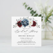 石板ブルーブルガンディホワイトアイボリーボホブライダルシャワー 招待状 (スタンド正面)