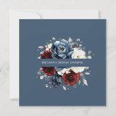 石板ブルーブルガンディホワイトアイボリーボホブライダルシャワー 招待状 (裏面)