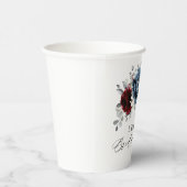 石板ブルーブルガンディホワイトアイボリーボホブライダルシャワー 紙コップ (右)