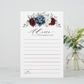 石板ブルーブルガンディホワイトブライダルシャワーアドバイス (スタンド正面)