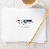 石板ブルーブルガンディーホワイトアイボリーフローラ結婚ズ ラベル (インサイチュ)