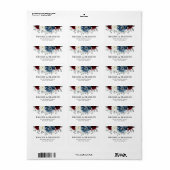 石板ブルーブルガンディーホワイトアイボリーフローラ結婚ズ ラベル (フルシート)