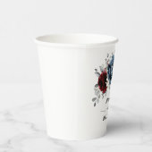 石板ブルーブルガンディーホワイトアイボリーフローラ結婚ズ 紙コップ (右)