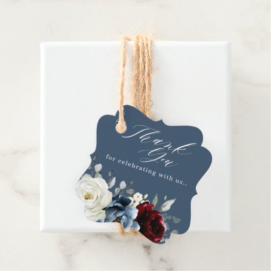 石板ブルーブルガンディーホワイトアイボリー結婚フローラズFa フェイバータグ (インサイチュ)