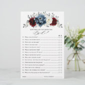 石板ブルーブルゴーニュホワイトアイボリーブライダルシャワーゲーム (スタンド正面)