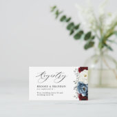 石板ブルーブルゴーニュホワイトアイボリー結婚ズレジストリ  エンクロージャーカード (スタンド正面)