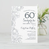 石板ブルーホワイトサプライズ60th誕生日パーティー 招待状 (スタンド正面)