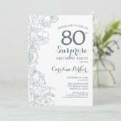 石板ブルーホワイトサプライズ80thバースデーパーティー 招待状 (スタンド正面)