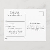 石板ブルーボタニカルウェディングRSVPソングリクエスト インビテーションポストカード (裏面)