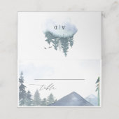 石板ブルーマウンテンズフォレ結婚ストモノグラムのーズ プレイスカード (外部開封)