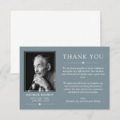 石板ブルーミニマリストフォト悔やみや弔慰ありがとう サンキューカード (正面/裏面)