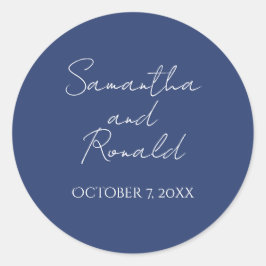 石板ブルーミニマル結婚リスト ラウンドシール