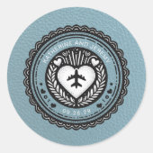 石板ブルーメキシコパスポート ラウンドシール (正面)