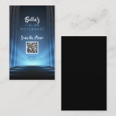 石板ブルーメニューレストランQRコードビジネスサイン 名刺 (正面/裏面)