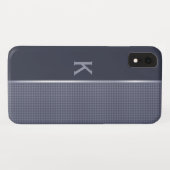石板ブルーモノグラムのiPhone XSケース Case-Mate iPhoneケース (裏面(横))