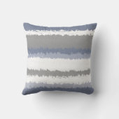 石板ブルー、グレー、白抽象芸術 クッション (裏面)