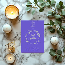 石板ブルー&シルバーダイヤモンド日付を保存結婚する 招待状