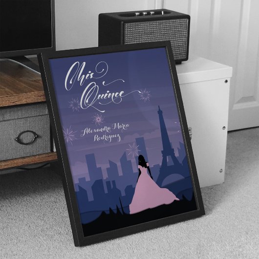 石板ブルー&ピンクパリファイアキンセアニラ ポスター