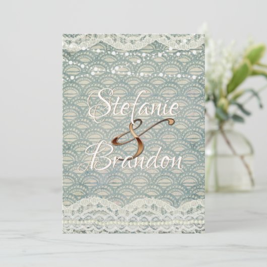 石板ブルー 招待状 (スタンド正面)