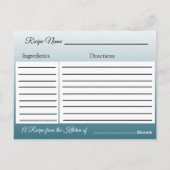 石板ブルー&金ゴールドバタフライ結婚ズレシピカード ポストカード (裏面)