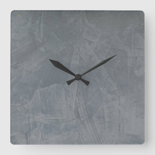 石板ベネチアンプラスタフェイクー仕上げ スクエア壁時計 (正面)