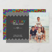 石板ルックホリデーウィッシュ写真グリーティングフラットカード シーズンカード (正面/裏面)