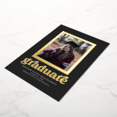 石板卒業発表のフォイルフレーム 箔招待状 (回転した状態)