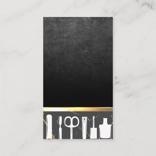 石板岩 |金属金ゴールドトリム |マニキュアのツール 名刺 (裏面)