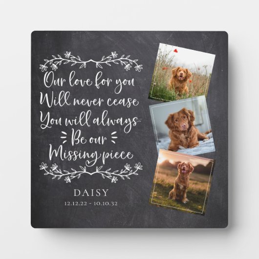 石板恋しく思のピース写真コラージュPETメモリアル フォトプラーク (正面)