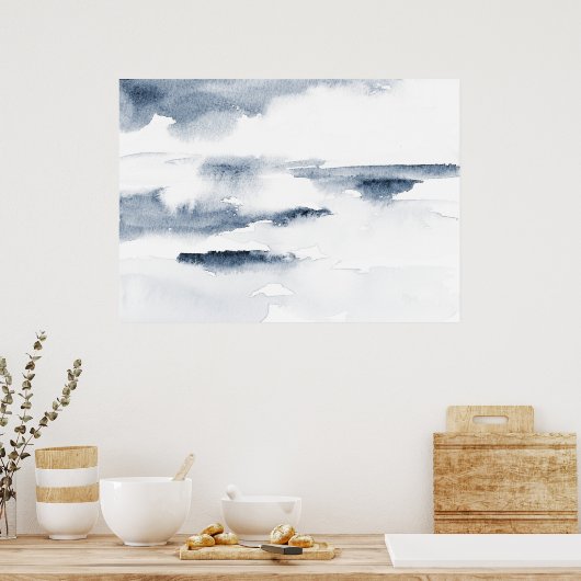 石板水彩抽象芸術 ポスター (キッチン)