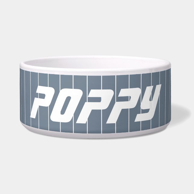 石板灰色の薄い縦の名ストライプの前 ボウル (正面)