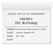 石板紙吹雪水色ドット誕生日招待状 (内部横(下))