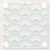 石板青アールデコ曲線パターン ガラスコースター (裏面)