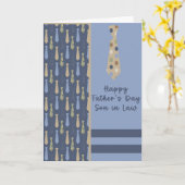 石板・ブルーの義理の息子の父の日のカード カード (黄色い花)