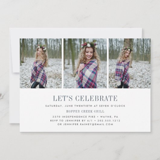 石板 |写真卒業のお知らせ&招待状 招待状 (裏面)