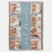 石板 |友最高のだちの写真コラージュ スローブランケット (正面縦)