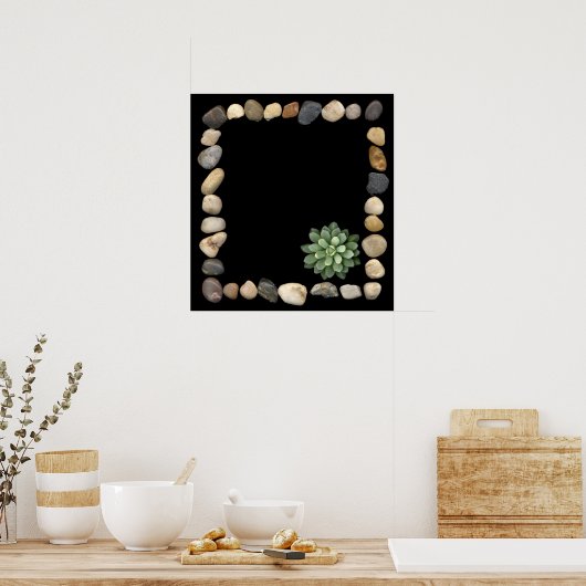 石枠と多肉質1 ポスター (キッチン)
