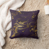 石梅パープルアーストーン金ゴールド大理石 クッション (ブランケット)