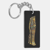 石棺のエジプトのミイラ，ホラー，ハロウィーン キーホルダー (正面左)